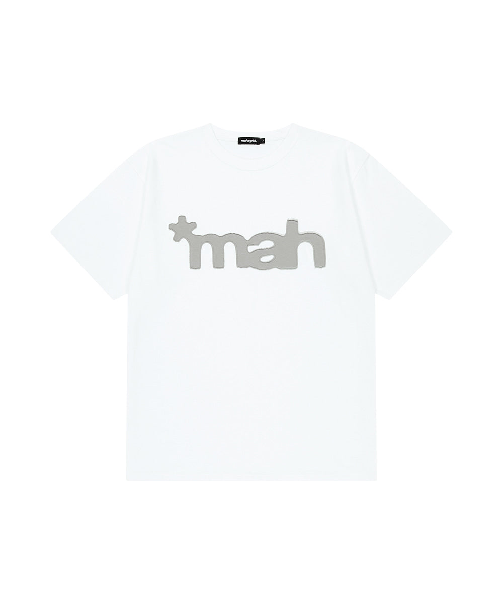 Mahagrid Mahagrid Cut Off Applique Tee in White