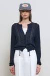 General Idea WOMAN Boucle Punching Ruffle Cardigan