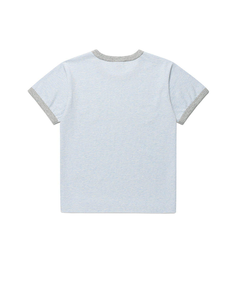 Cavish CAVISH Appliqué Ringer Short Sleeve Tee [Blue]