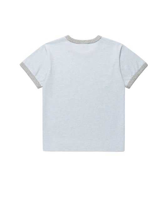 Cavish CAVISH Appliqué Ringer Short Sleeve Tee [Blue]