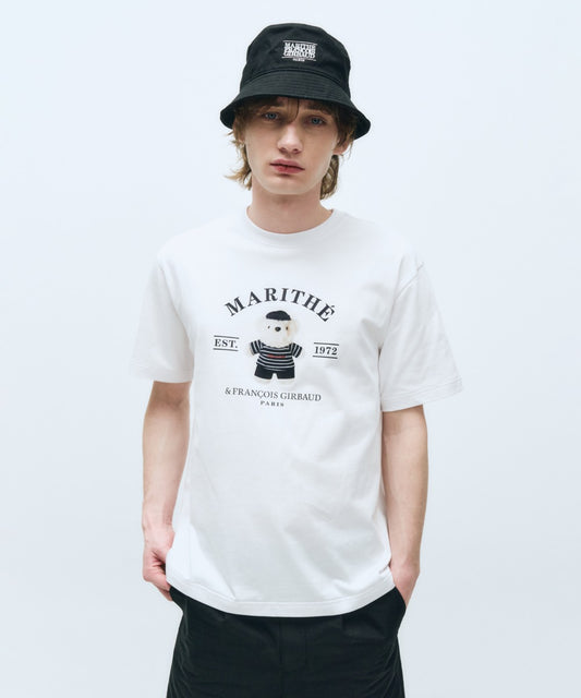 Marithé François Girbaud Doodle Bear Image Graphic Tee