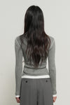 General Idea WOMAN Henry Neck Layered Knit Pullover