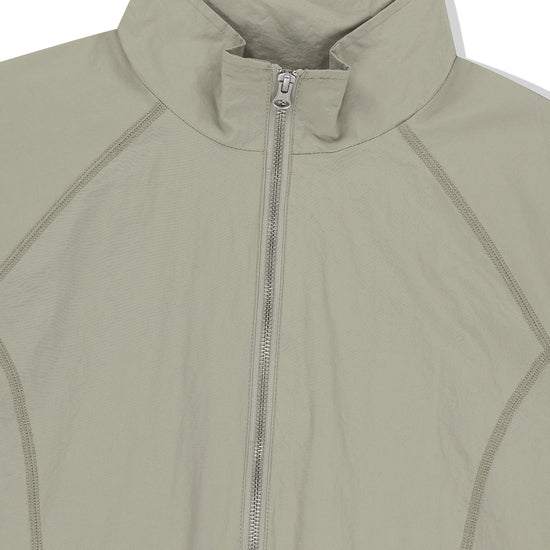 Mahagrid Cover Stitch Nylon Track Jacket [Beige]