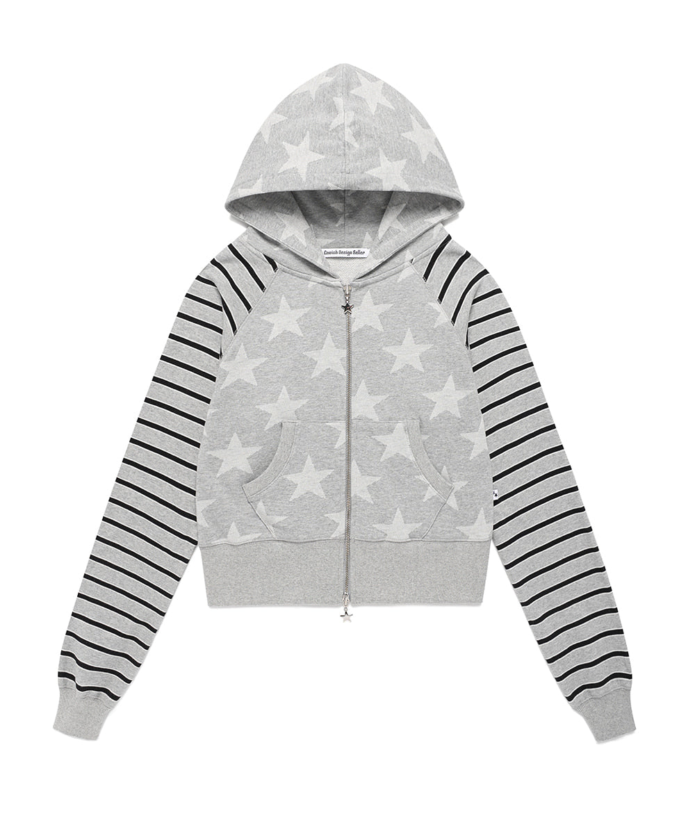 Cavish Women's Raglan Star Zip Up Hoodie