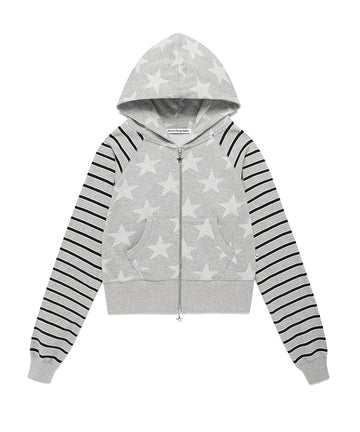 Cavish Women's Raglan Star Zip Up Hoodie