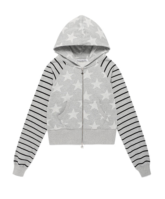 Cavish Women's Raglan Star Zip Up Hoodie