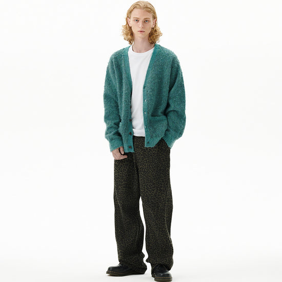 Mahagrid Mixed Hairy Knit Cardigan