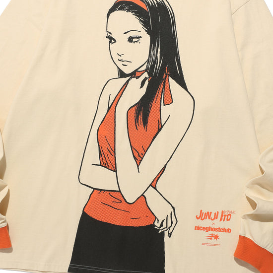 Nice Ghost Club Junji Ito Maniac Tomie Big Big Long Sleeve Tee [Ivory]