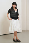 General Idea WOMAN Sheer Net Button Collar Half Knit