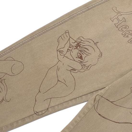 Nice Ghost Club Angels Wide Washed Jeans