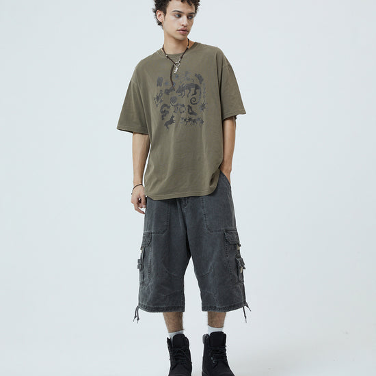 Mahagrid Bermuda Utility Cargo Shorts