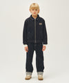 Marithé François Girbaud Kids Classic Logo Denim Zip-Up Jacket Dark Blue