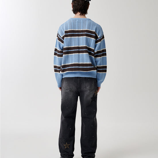 Mahagrid Star Flared Denim Pants [Black]