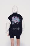 ADLV NC DINOS X ADLV OVERSIZED VARSITY JACKET BLACK