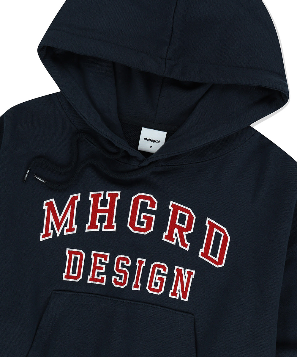 Mahagrid Mahagrid Appliqué Crop Hoodie Navy