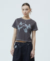 Mahagrid Pigment Butterfly Goth Crop Tee