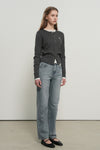 General Idea WOMAN Washed Straight Denim Pants