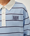 Marithé François Girbaud Kids Collar Stripe Long Sleeve Tee Light Blue