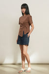 General Idea WOMAN Shoulder Padded Twist T-Shirt