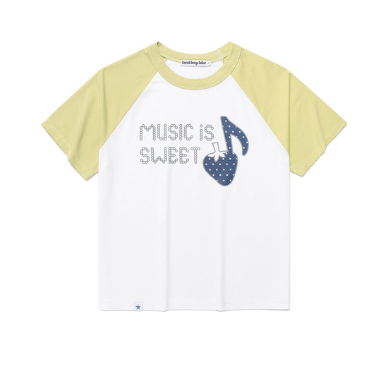 Cavish Women's Strawberry Raglan Short Sleeve T-Shirt
