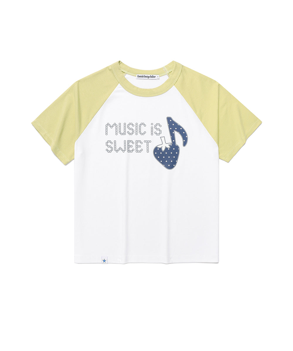 Cavish Women's Strawberry Raglan Short Sleeve T-Shirt