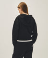 Marithé François Girbaud W CLASSIC LOGO CROP HOODIE ZIPUP