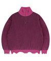 Mahagrid CUTTING CONTRAST HALF ZIP-UP KNIT