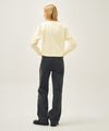 Marithé François Girbaud Women's High Straight Stripe Denim Pants Black