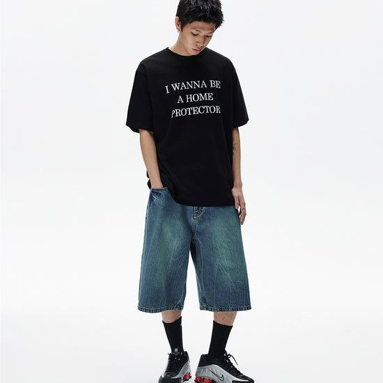 Mahagrid Mud Washing Denim Short