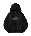 Nice Ghost Club Dot 3Star Raglan Crop Hoodie Zip Up