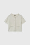 General Idea WOMAN Flower Appliqué Cotton Cardigan