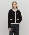 Marithé François Girbaud W Boucle Knit Round Neck Cardigan