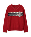 Bitter Cells Clover V Neck Knit - Red