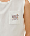 Marithé François Girbaud Kids Doodle Classic Logo Pocket Sleeveless Blue