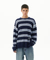 Mahagrid Hairy Stripe Knit Sweater