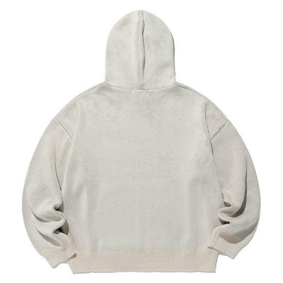 Nice Ghost Club 3 Stars Logo Knit Hoodie [Ivory]