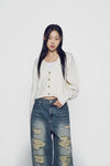ADLV Woman Basic Logo Crop Cardigan