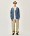 Marithé François Girbaud SMALL CLASSIC LOGO V-NECK KNIT CARDIGAN vintage blue