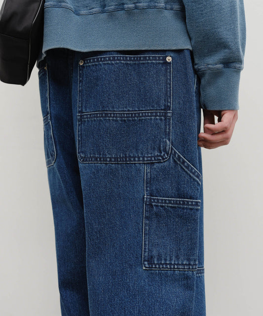 Marithé François Girbaud M Double Knee Carpenter Denim Pants Dark Blue