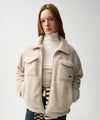 Marithé François Girbaud NU WEEK FUR OVERSIZED ZIP-UP JACKET Dark Brown