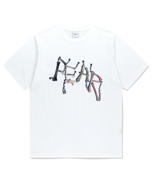 Mahagrid BONES N CHAIN TEE [WHITE]