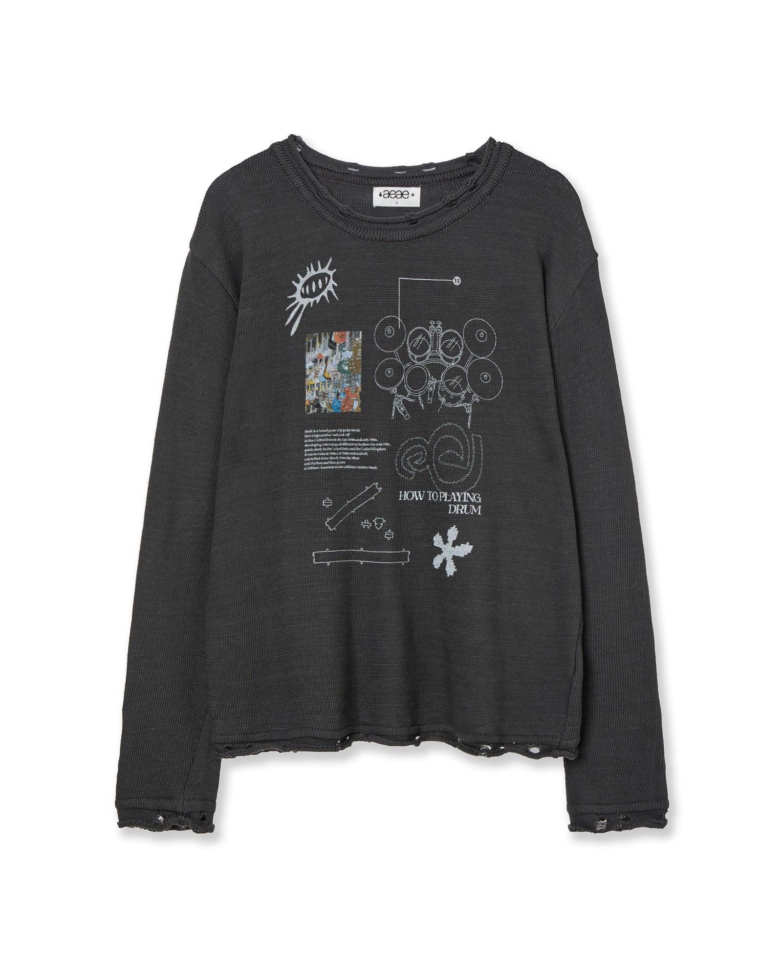 AEAE How to Playing Drum Knit [Charcoal]
