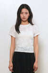 General Idea WOMAN Floral Sheer Short Sleeve T-Shirt