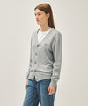 Marithé François Girbaud SMALL CLASSIC LOGO V-NECK KNIT CARDIGAN vintage blue