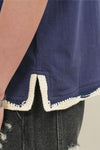 General Idea Unisex Hand-Knit Layered T-Shirt [Navy]