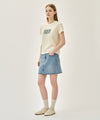 Marithé François Girbaud W RAW EDGE DENIM MINI SKIRT