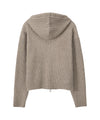 Bitter Cells Essential Ribbed Knit Hood Zip Up