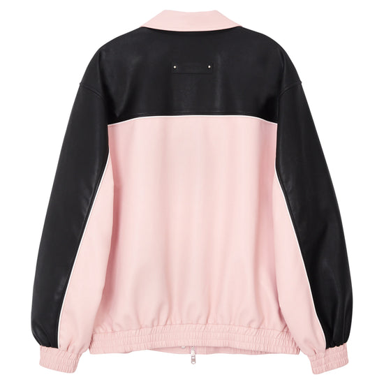 Bitter Cells Riding Leather Jacket-Pink