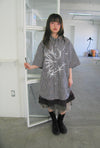 Nice Ghost Club Tornado Star Check Big Big Half Shirt [Grey]