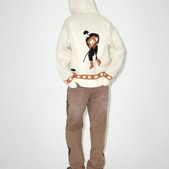 Mahagrid Hockey Knit Zip-Up Hoodie